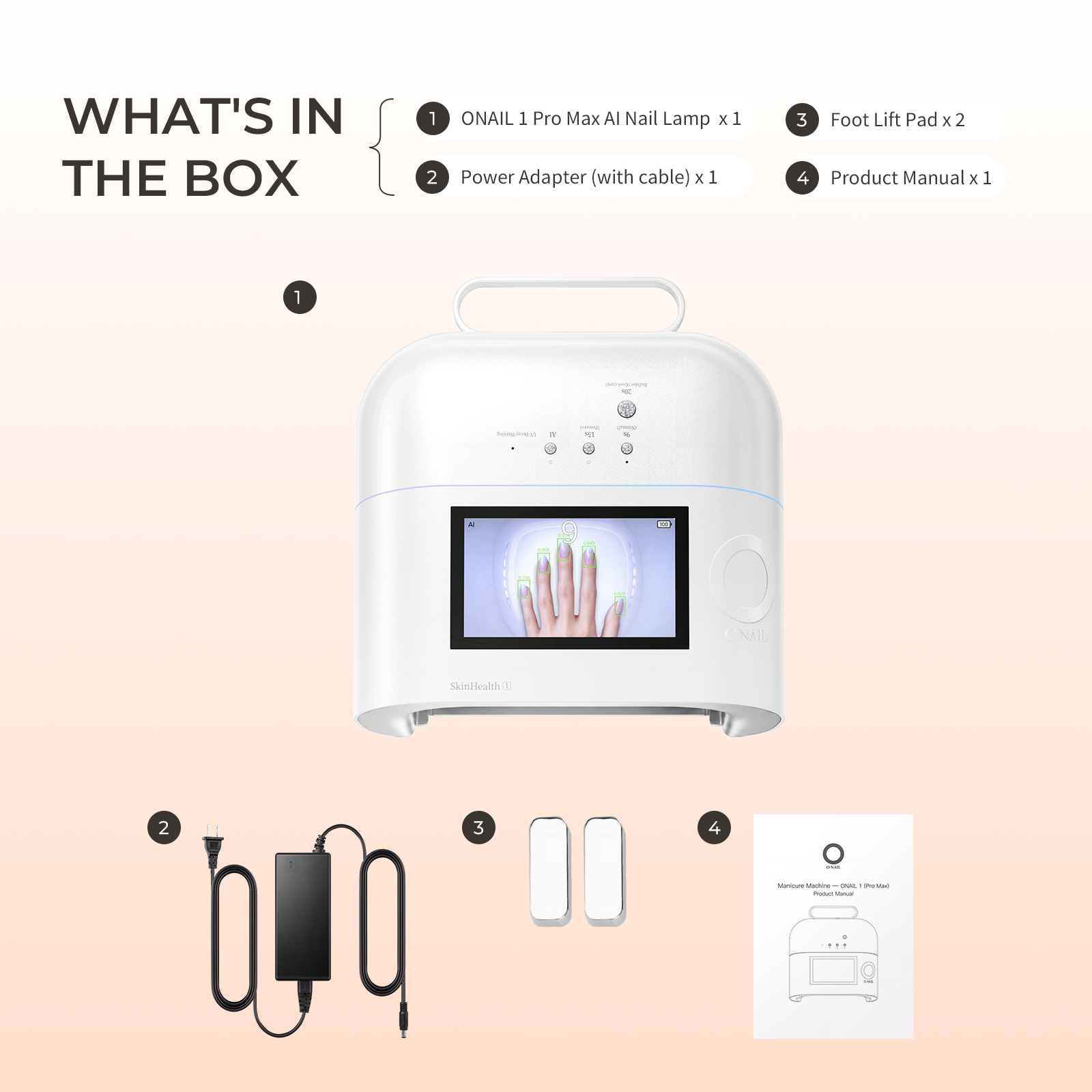 ONAIL 1 PRO MAX-Rechargeable AI Nail Lamp