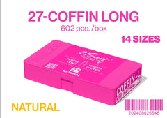 COFFIN - LONG - NAIL UP -Soft Gel Tip Box-602pcs-14sizes - NATURAL - (REG. $30). 50% OFF - NOW EACH $15.